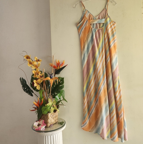 Mustard Seed EUC Spaghetti Straps Spring Summer Vacation Medium  Maxi Sundress - Picture 7 of 14